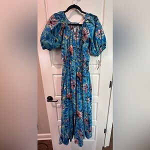 Clebella Floral Blue Maxi Dress